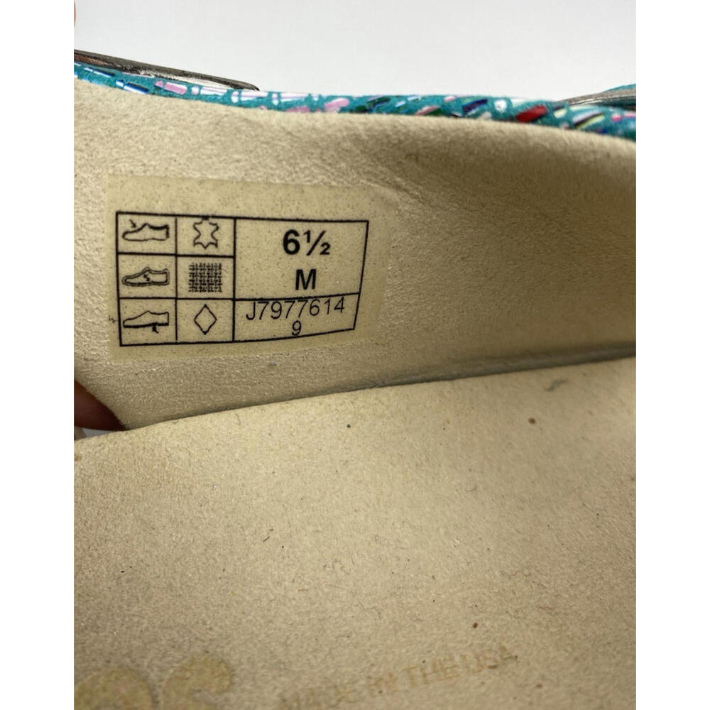 SAS Relaxed Sandal Rainbow Teal Slingback Summer 6 1/2 M Comfort Shoes USA EUC - Picture 10 of 11